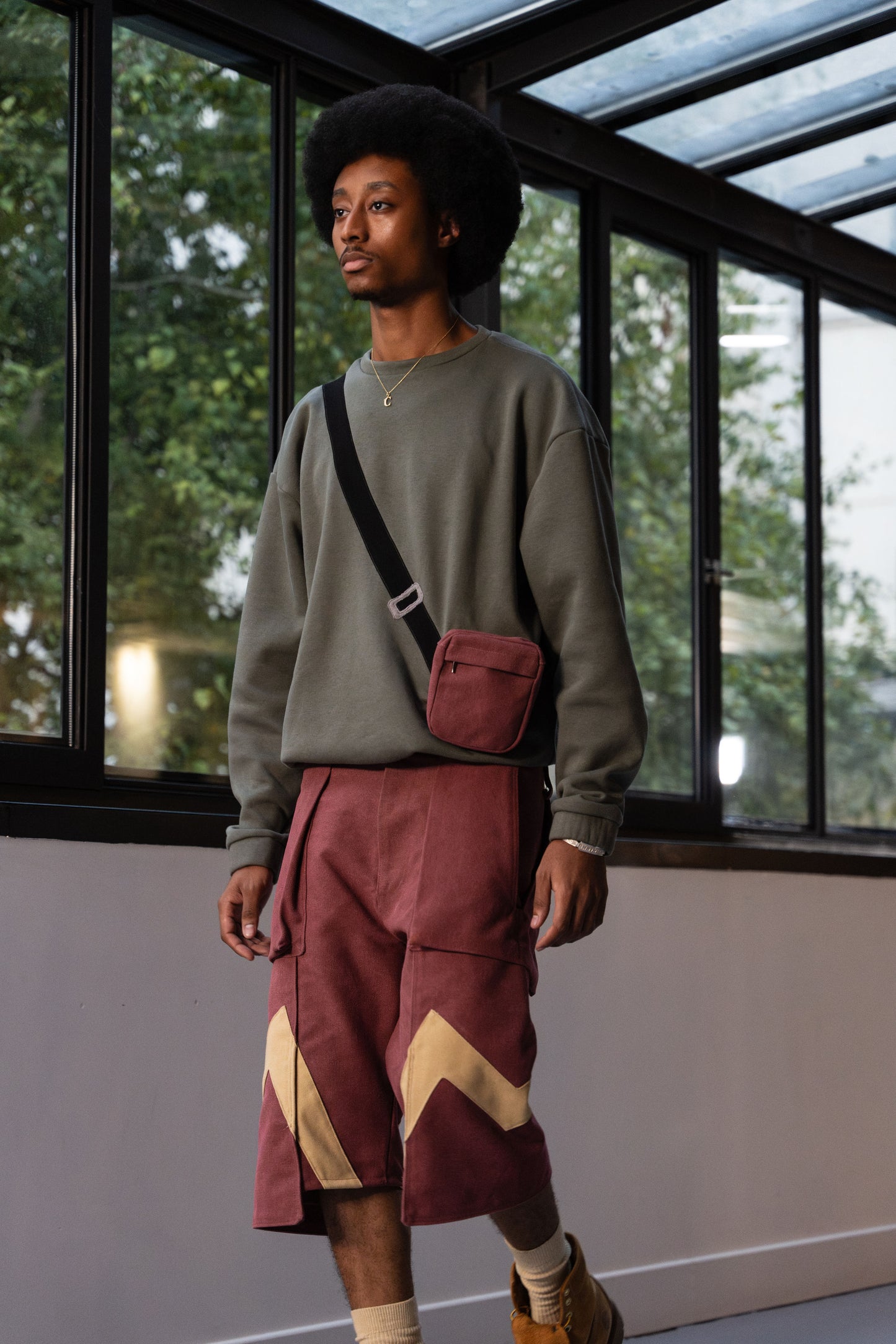 Sweat vert trompe-l’œil – Pull col rond 3D