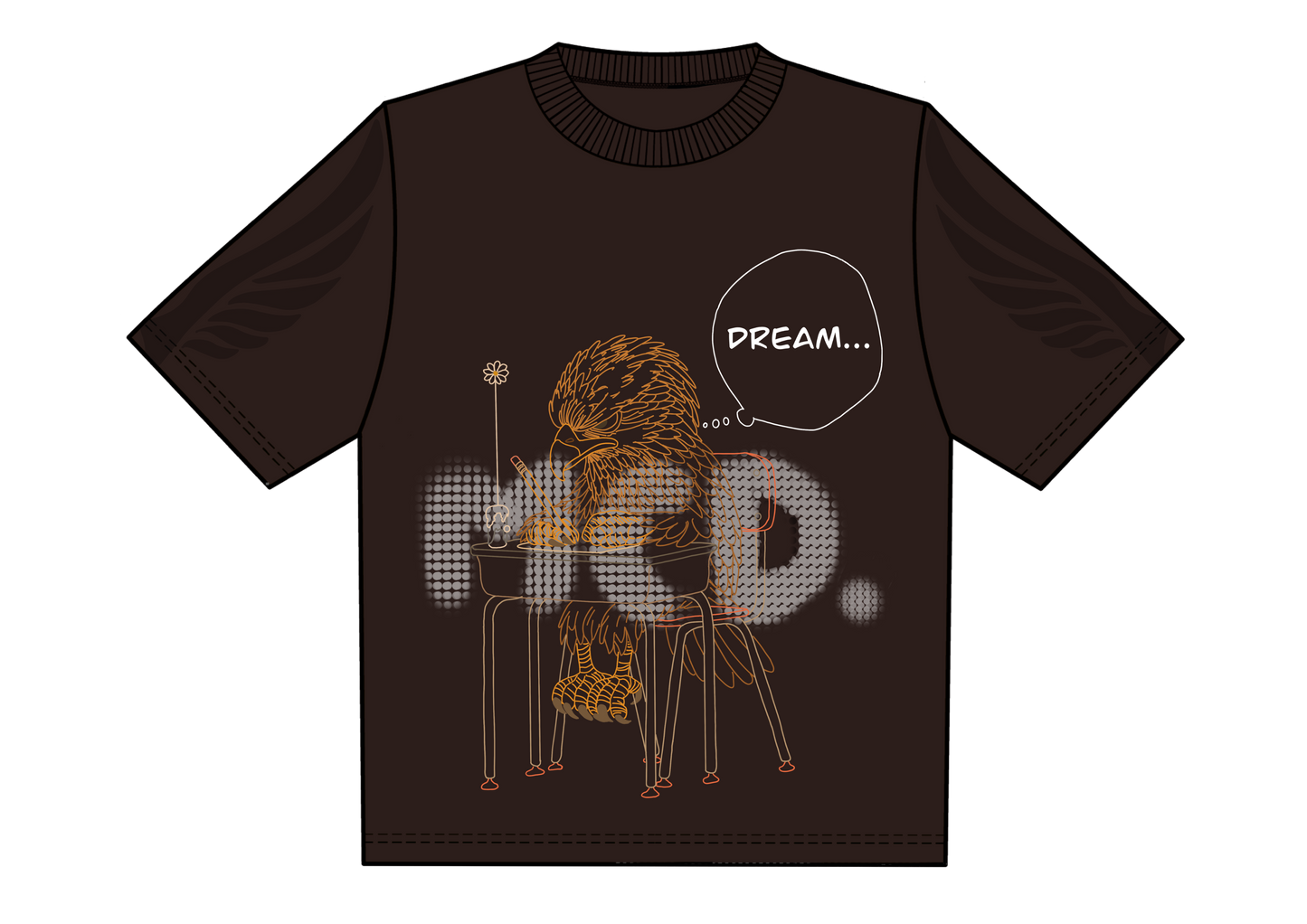 Oversized brown short-sleeve T-shirt