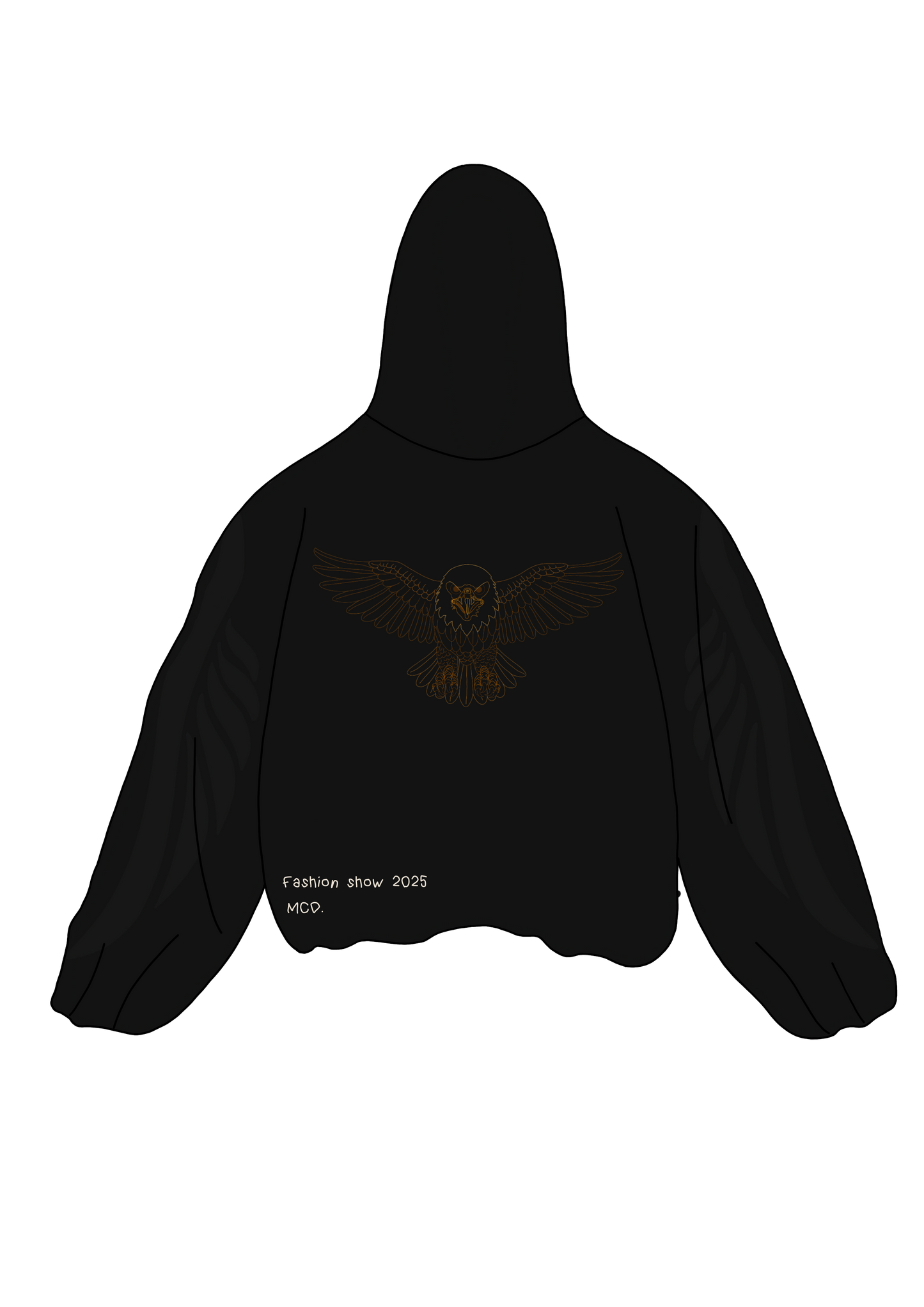 Oversize black zipped hoodie