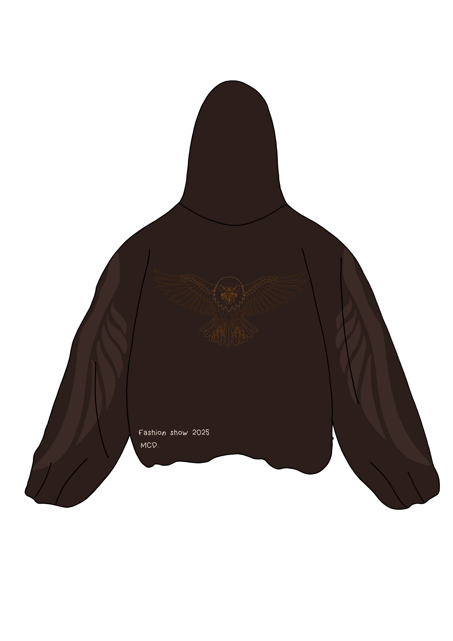 Oversize brown zipped hoodie