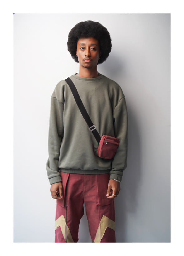 Sweat vert trompe-l’œil – Pull col rond 3D