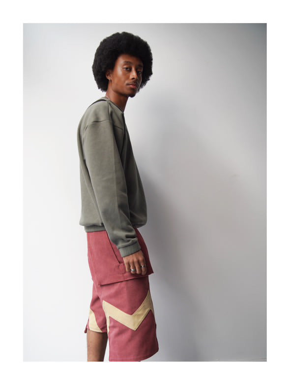 Sweat vert trompe-l’œil – Pull col rond 3D