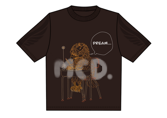 Oversized brown short-sleeve T-shirt