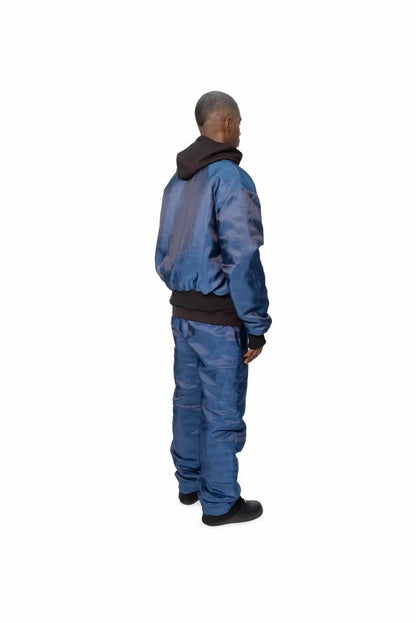 Full king blue quilted