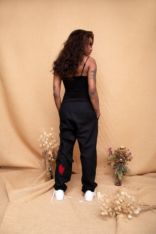 Black canvas work pant